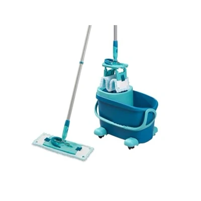 Immagine di Leifheit Clean Twist M Mobile Ergo scopa lavapavimenti, Set lava pavimenti e secchio con carrello 360, Panno tecnologia di centrifuga