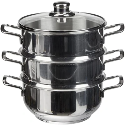 Immagine di Excelsa Cooking Tower Vaporiera a 3 Ripiani, Acciaio Inossidabile, Argento