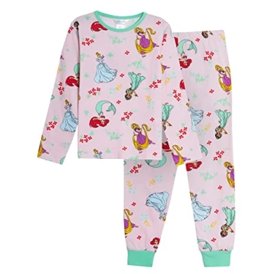 Immagine di Disney Principessa Ragazze Pigiama per Bambini Full Length Pjs Set 100% Cotone Pigiameria, rosa, 3 4 Anni