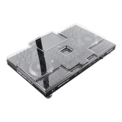 Immagine di Decksaver Cover per Denon Prime 4 protettiva in policarbonato super resistente colore fumé trasparente, prodotta nel Regno Unito, la scelta dei DJ una protezione imbattibile