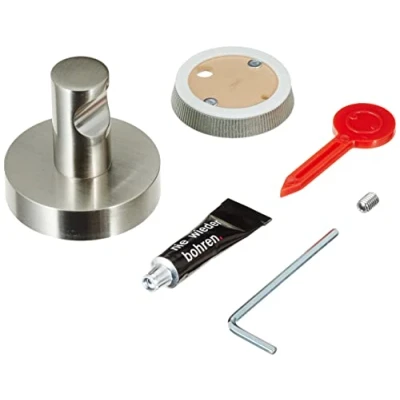 Immagine di tesa Powerbutton Premium Gancio autoadesivo rotondo, in metallo cromato opaco, portata massima: 8 kg