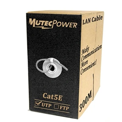 Immagine di MutecPower 300m CAT5E solido UTP Cavo di rete Ethernet CCA 24 AWG 350 Mhz Grigio 300 Meter