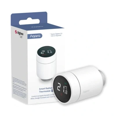Immagine di Aqara Termostato del radiatore SRTS A01 Bianco Apple HomeKit, Alexa (è necessaria una stazione base separata), Google Home