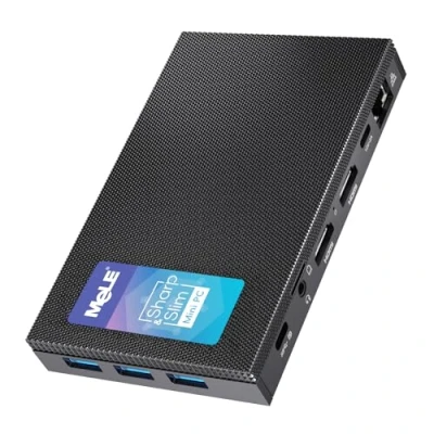 Immagine di Mele Mini PC Quieter3C, Micro Desktop Windows 11 Pro Celeron N5105 8GB 256GB,WiFi 6, USB C Protocollo PD Porta, Triple Display, 2xHDMI 4K HDR, Gigabit Ethernet,Mini Home Office Business Computer