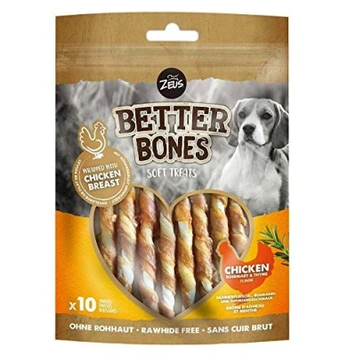 Immagine di Zeus BetterBones, bastoncini da masticare ritorti per cani, con carne di pollo, rosmarino e timo, 10 cm