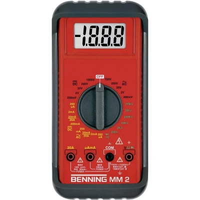 Immagine di Benning MM 2 Multimetro portatile digitale CAT II 1000 V, III 600 V Display (Counts): 2000