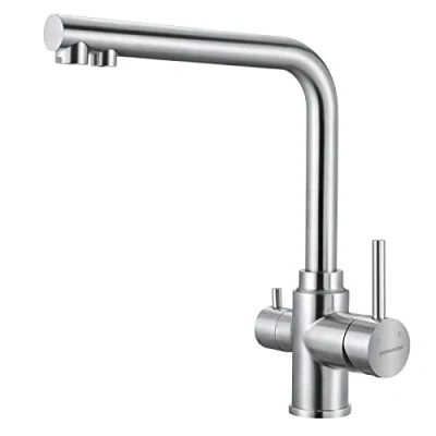 Immagine di BONADE Rubinetto Cucina 3 Vie, Miscelatore Vie Girevole a 360, in 1 Rubinetti per Acqua Potabile Doppia Leva, Tre I Sistemi Osmosi, Acciaio Inox Spazzolato