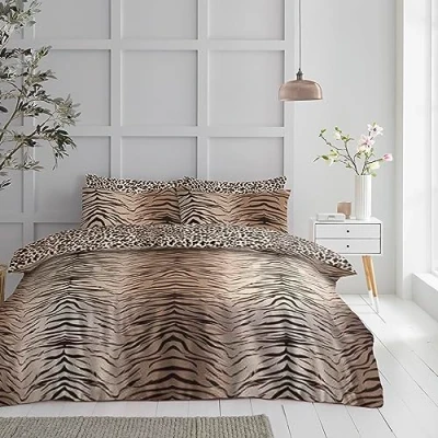 Immagine di GC GAVENO CAVAILIA Tiger Set copripiumino reversibile per letto king size, colore: marrone (230 x 220cm)