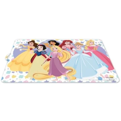 Immagine di Disney Tovaglietta individuale per bambine in plastica Principesse Jasmine Cenerentola Rapunzel Belle Biancaneve Aurora Ariel
