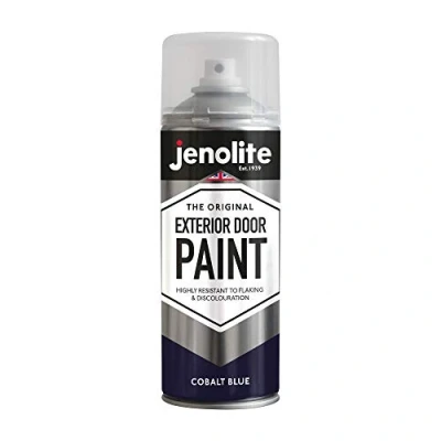 Immagine di JENOLITE Vernice spray per porte esterne Blu cobalto Multi Surface in metallo e legno, di garage finestre 400 ml RAL 5013