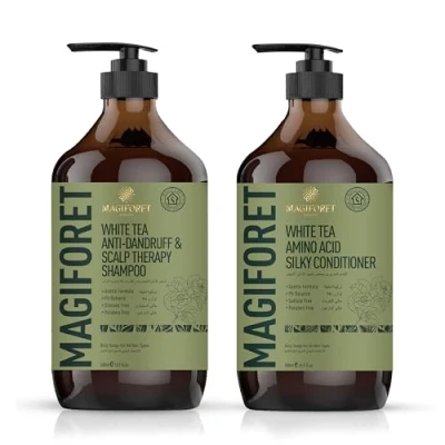 Immagine di MagiForet Shampoo anti dandruff &amp; Scalp Treatment + Conditioner Set For Dry, Flaky Scalps, Help Clear Flakes, Leave Itchy Scalps Feeling Soothed