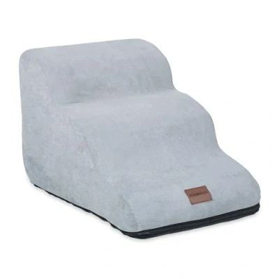 Immagine di Relaxdays Scaletta a 3 Gradini per Cani Piccoli e Gatti, Salire Scendere dal Letto Divano, HLP 33x36,5x52 cm, Grigio, Plastica Poliestere