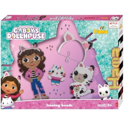 Immagine di Hama Perlen 7918 Set regalo di perline da stirare Gabby&#039;s Dollhouse, con circa 4000 midi diametro 5 mm, divertimento creativo per grandi e piccini