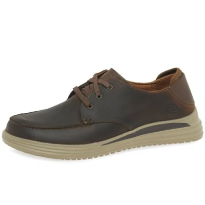 Immagine di Skechers Valargo Comprovato, Scarpe da ginnastica Uomo, Pelle Marrone Scuro, 41 EU