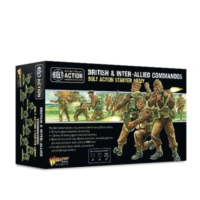 Immagine di Warlord Games Commandos britannico e interalleato Starter Army miniature in plastica scala 28 mm per Bolt Action altamente dettagliate della seconda guerra mondiale giochi di da
