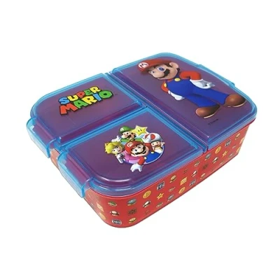 Immagine di Contenitore per il pranzo bambini, a scelta: Frozen PJ Masks Spiderman Avengers, Mickey, Paw Patrol, in plastica senza BPA, Super Mario