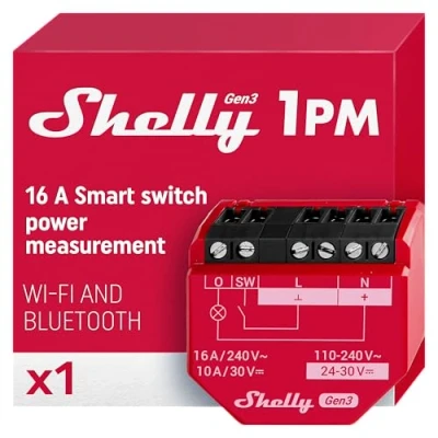Immagine di Shelly 1PM Gen3 Dimmer Bluetooth, Wi Fi