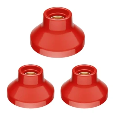 Immagine di ledscom.de 3 pezzi plafoniera/portalampada ELEKTRA, porcellana, rosso lucido, 1x E27 max. 300W