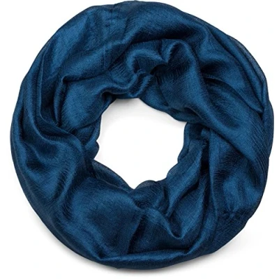 Immagine di styleBREAKER sciarpa a loop da donna leggera e setosa in tinta unita, tubolare estiva monocolore 01017063, colore:Blu scuro