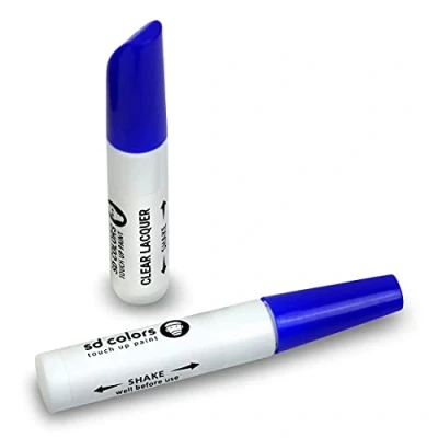 Immagine di SD COLORS 12 ml Vernice Ritocco con Pennello e Trasparente Ravenna Blue (LA5W) Compatibile VW/Audi Riparazione di Graffi, Scheggiature Verniciatura