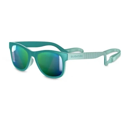 Immagine di Suavinex, Occhiali da Sole per Bambini 2 3 Anni, Polarizzati, con Filtro UV 400, Protezione al 100% dai Raggi UVA e UVB, Custodia cordino Inclusi, Flessibili Leggeri, Verde bianco