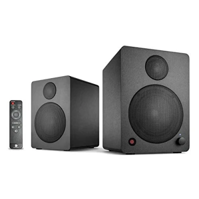 Immagine di Wavemaster Cube Mini Neo Black Sistema di Altoparlanti da Scaffale (36W) con Streaming Bluetooth, Connessione Digitale e Telecomando IR (66370) Nero