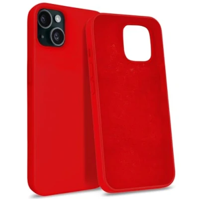 Immagine di MyGadget Cover per iPhone 15 Plus Custodia Antiurto in Silicone Morbido Case con 3 Strati TPU Ultra Resistente Protezione Antigraffio Rosso