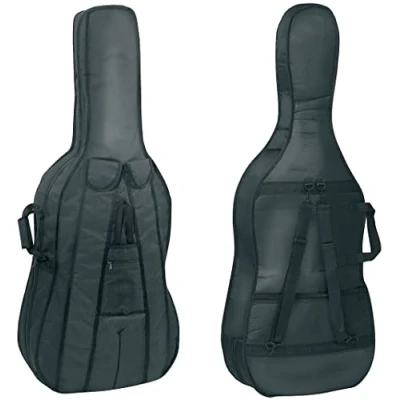 Immagine di Gewa Pure 1/2 Cello Gig Bag Classic CS01 (imbottitura in schiuma da 3 mm, borsa musicale, tracolla a zaino, comoda maniglia tracolla, per proteggere il violoncello modo elegante), Nero