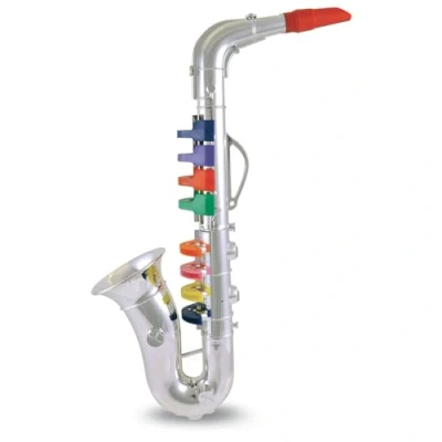 Immagine di Bontempi ChromaticGrandSax Sassofono Cromato Grande a 8 Note per Avvicinarsi al Jazz con Stile, Colore Argento, 43 cm, 32 4331