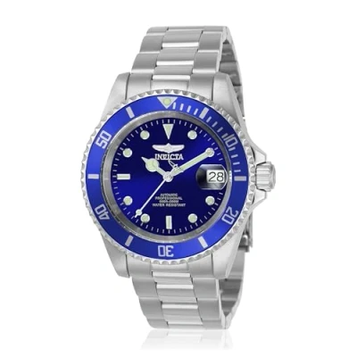 Immagine di Invicta Pro Diver Orologio da uomo in acciaio inossidabile con movimento automatico 40 mm, Argento / Blu