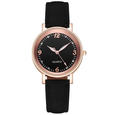 Immagine di Ziyan Orologio da polso donna, classico, molto chiaro, analogico, al quarzo, con cinturino in pelle, Nero