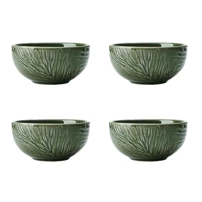 Immagine di Mikasa Jardin Set di ciottoline per salse 4pz in porcellana fine feste e intrattenimenti, ciotole gres verde da 10 cm Confezione regalo