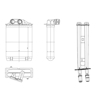 Immagine di NRF 54415 Radiatore Riscaldamento con materiale di montaggio FIAT: Panda II Hatchback, 500 Hatchback