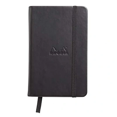 Immagine di RHODIA 118069C Taccuino Rigido Webnotebook nero A6 a righe 192 pagine Carta Clairefontaine Avorio 90 g/m Segna pagina, Chiusura con elastico Copertina Simil Cuoio