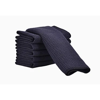 Immagine di Aniease Asciugamani per asciugare i piatti, in microfibra, super assorbenti, ad asciugatura rapida, set di 6 panni la pulizia (nero, 30 cm x cm)