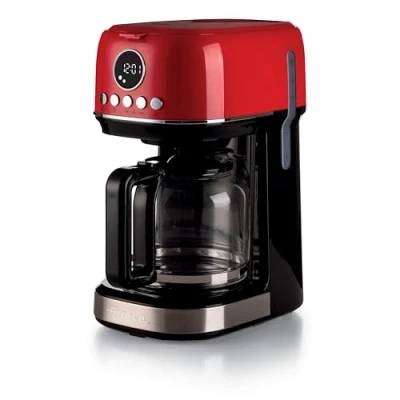 Immagine di Ariete 1396 Macchina da Caffè con filtro Moderna, americano, Capacità fino a 15 tazze, Base riscaldante, Display LCD, Filtri estraibili e lavabili, Rosso