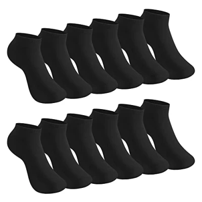 Immagine di L&amp;K II 24 paia di calzini da sneaker donna/uomo corti footlings cotone traspirante in nero 92201 43 46