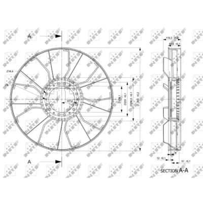 Immagine di NRF 49843 Ventola, Raffreddamento motore