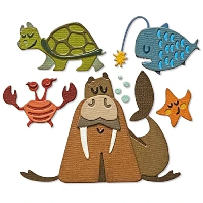 Immagine di Sizzix 665378 Fustella Thinlits Under the Sea #2 Colorize by Tim Holtz confezione da 23