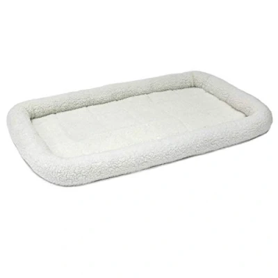 Immagine di MidWest Homes for Pets Comodo letto per cani a cuscino lungo 121,92 cm, o gatti, adatto una gabbia lunga compatibile con lavatrice e asciugatrice, modello 40248, in pile bianco
