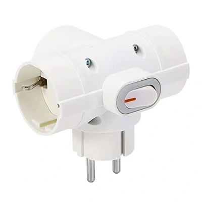 Immagine di Aigostar Presa Schuko Tripla,Presa Multipla con Interruttore ed Protezione Bambini,Adattatore 3 prese universali Combinata Standard Tedesco