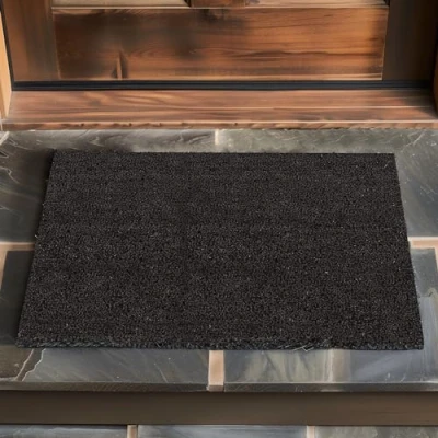 Immagine di Entrando zerbino in cocco tappetino ottimale per la porta esterna antiscivolo, resistente alle intemperie, esterni antracite, 50 x 80 cm, esterno