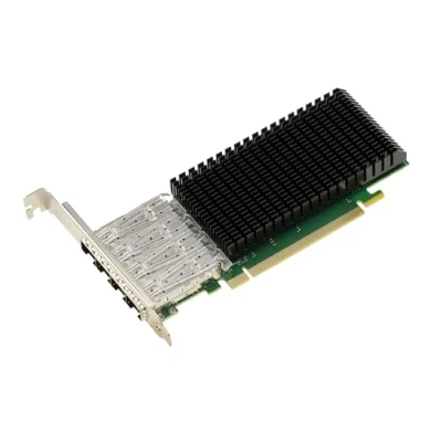 Immagine di KALEA INFORMATIQUE Scheda controller PCIe a 4 porte 10G SFP+ e 25G SFP28 Fibre Ethernet LAN con chipset Intel E810