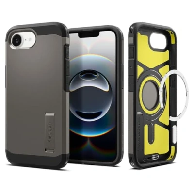 Immagine di Spigen Cover per iPhone 16e, Tough Armor (AI) MagFit, Compatibile con Accessori MagSafe Grigio