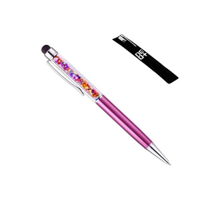 Immagine di NEO+ Penna a sfera e stilo capacitivo touch screen 2 in 1 di qualità con cristalli (FUSIA RAINBOW)