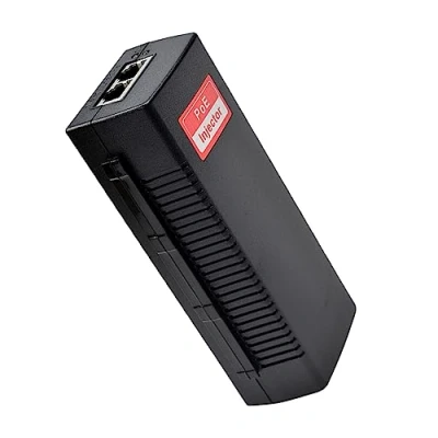 Immagine di Revotech Gigabit PoE 30W Iniettore Adattatore, 10/100/1000Mbps, IEEE 802.3at/af Attivo POE+ Standard, Fino a 100 Metri, Plug and Play per AP/PoE Telecamera/VoIP Telefono (PSE802G)