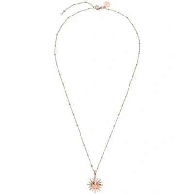 Immagine di Purelei® Collana Sun, da donna in acciaio inossidabile, resistente all&#039;acqua con pendente a forma di sole, Lunghezza regolabile 50 55 cm, Regalo per (Oro rosa)