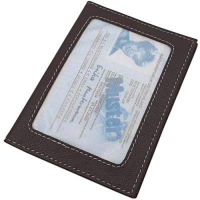 Immagine di Porta carte d&#039;identità e di credito pelle bufalo MJ Design Germany con protezione RFID NFC (Marrone)