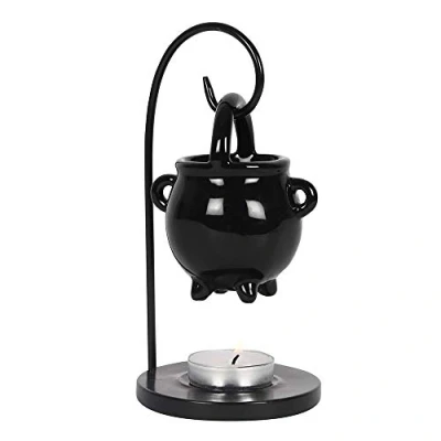 Immagine di Something different Spirit of Equinox Calderone a sospensione forma di pagano, bruciatore olio, 20 x 12 cm, colore: Nero