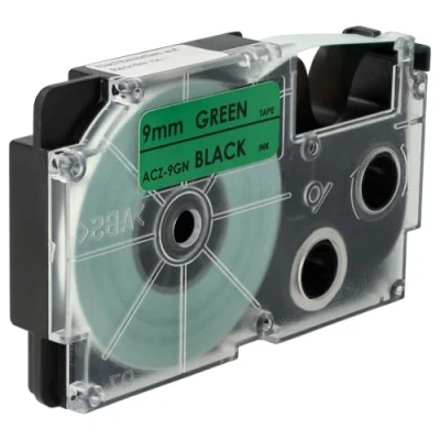 Immagine di vhbw Cartuccia a nastro 9 mm compatibile con Casio CW L300, KL 100E, 120, 1500, 200E, 300, 60, 7000, 70E sostituisce XR 9GN, 9GN1.